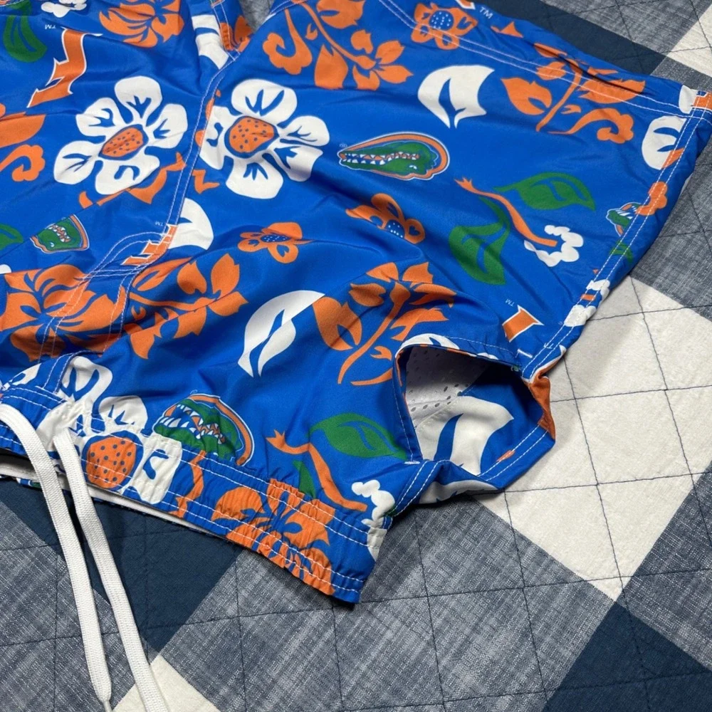 Florida Gators Swim Trunks Mens XL‎ Floral Hibiscus Board Shorts Wes and Willy